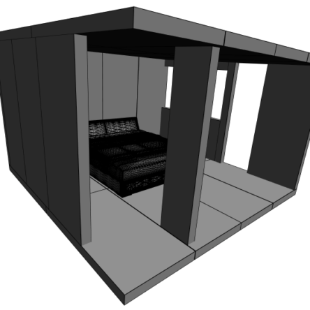 Módulo Recámara Principal de 4.88 x 4.88 x 3 metros