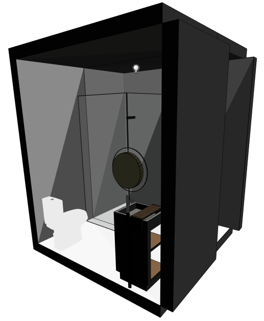 Módulo Baño Completo de 2.6 x 2.44 x 3 metros