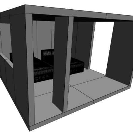 Módulo Recamara Dúplex de 4.88 x 4.88 x 3 metros
